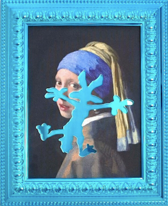 Painting titled "I'm Sorry Vermeer" by Sagrasse, Original Artwork, Acrylic Mounted on Wood Stretcher frame