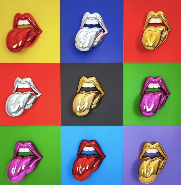 Pittura intitolato "Pop Lips" da Sagrasse, Opera d'arte originale, Acrilico