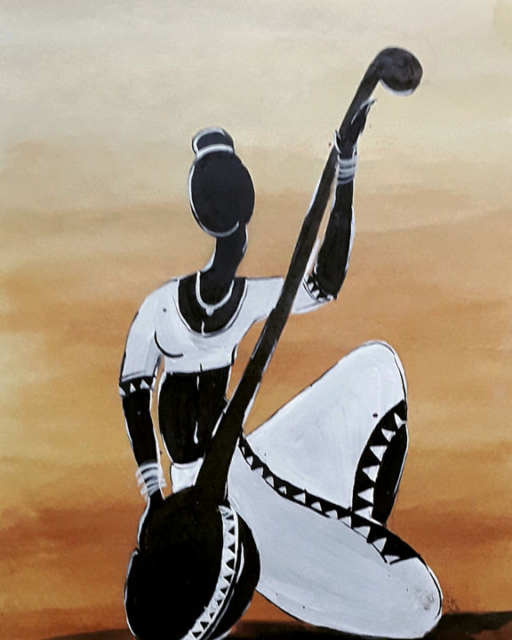 Peinture intitulée "Rhythm of the Strin…" par Sahani Madihage, Œuvre d'art originale, Acrylique Monté sur Châssis en bois