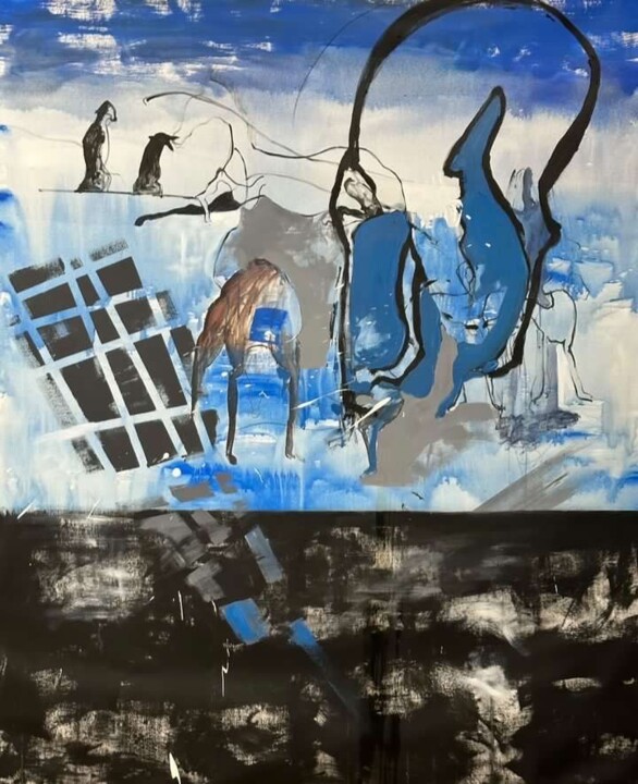 Malarstwo zatytułowany „River” autorstwa Sahar Alizadeh, Oryginalna praca, Akryl