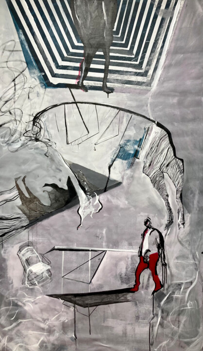 Pittura intitolato "Line" da Sahar Alizadeh, Opera d'arte originale, Acrilico