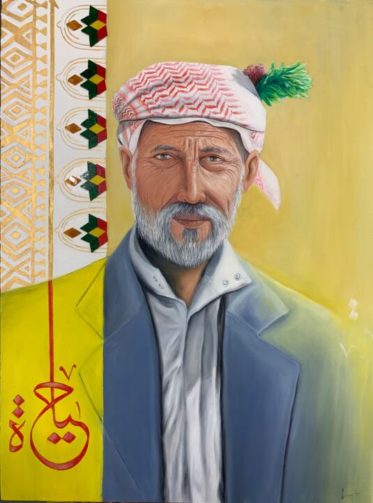 Painting titled "Life" by Sahar Hasan Al-Louthai, Original Artwork, Oil Mounted on Wood Panel