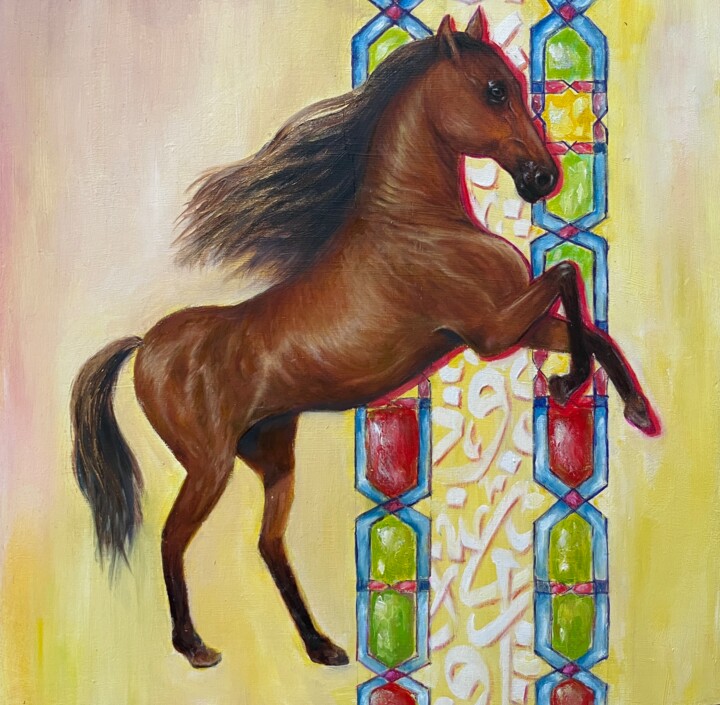 Painting titled "Hlory" by Sahar Hasan Al-Louthai, Original Artwork, Oil