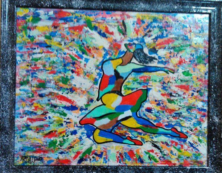 Peinture intitulée "Danseur libre" par Ardal, Œuvre d'art originale,