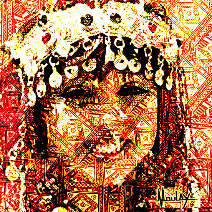 Arts numériques intitulée "fillette touareg" par Said Moulai Ali, Œuvre d'art originale, Peinture numérique
