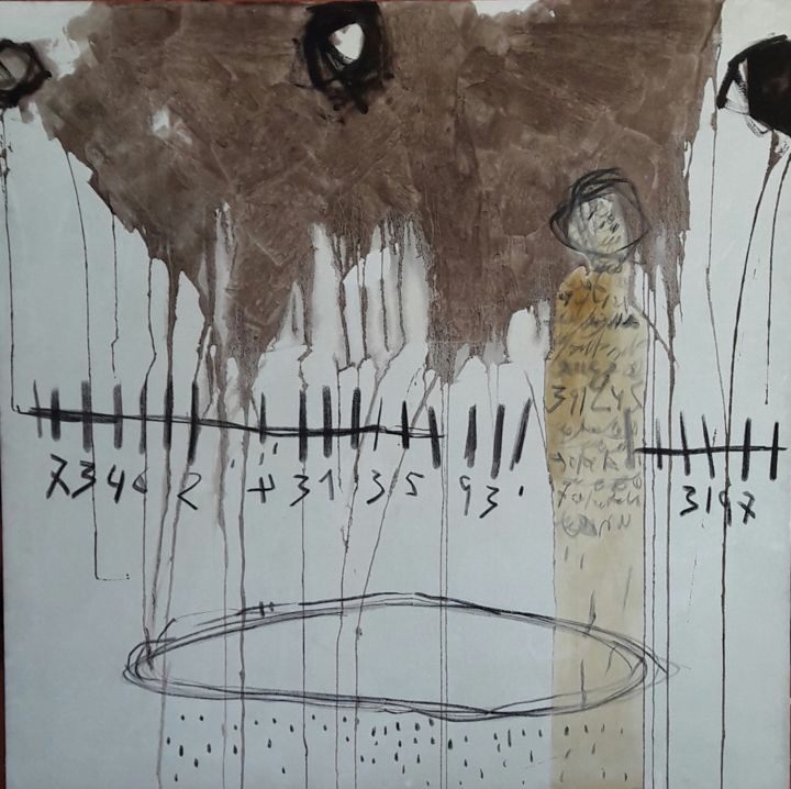 Malerei mit dem Titel "Sans titre" von Said Raji, Original-Kunstwerk, Acryl