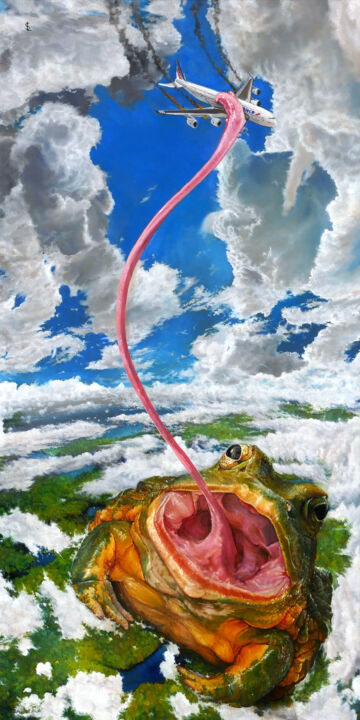 Painting titled "Le Gardien Crapaud" by Sailev, Original Art, Oil