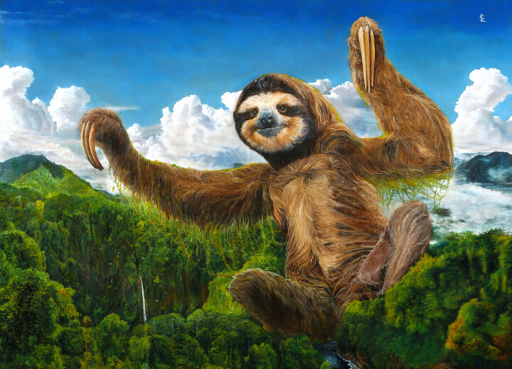 Printmaking titled "The Seeding Sloth -…" by Sailev, Original Artwork, Digital Print