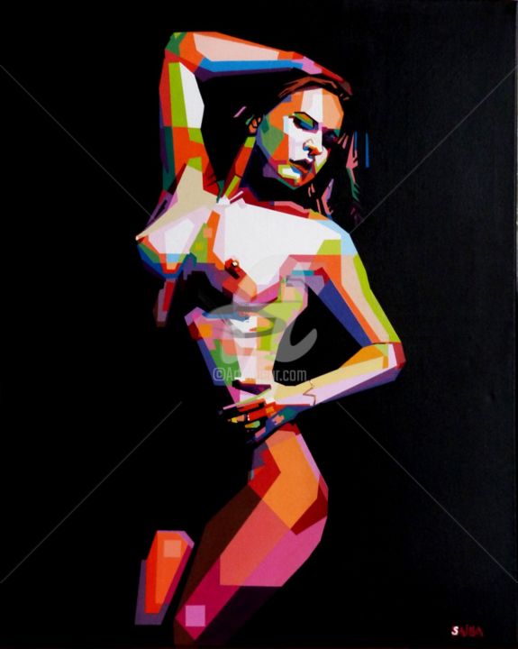 Painting titled "50 nuances de femme" by Laurent Sailla, Original Artwork, Acrylic