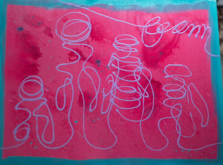 Картина под названием "FAM" - Saint Pablo, Подлинное произведение искусства, Акрил Установлен на Деревянная рама для носилок