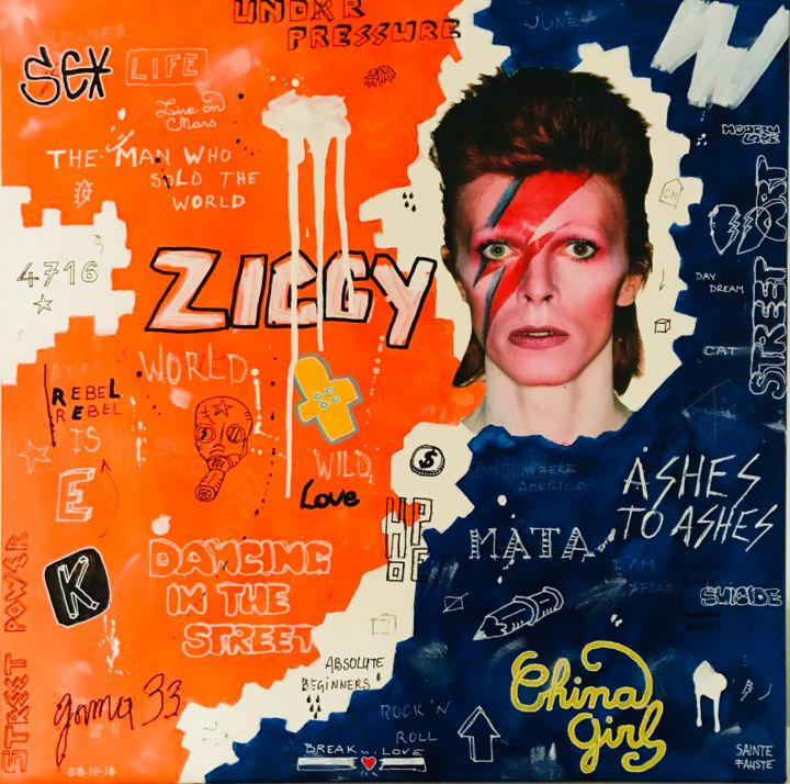 Painting titled "Ziggy" by Sainte Fauste, Original Artwork, Acrylic