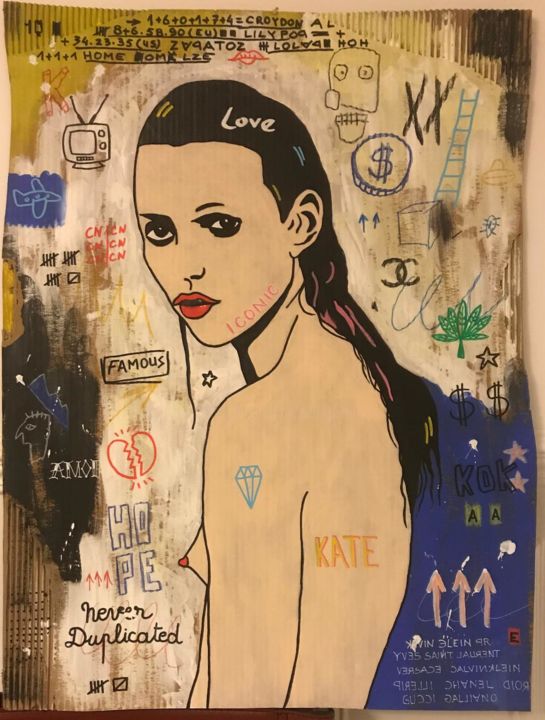 Painting titled "Kate" by Sainte Fauste, Original Artwork, Acrylic