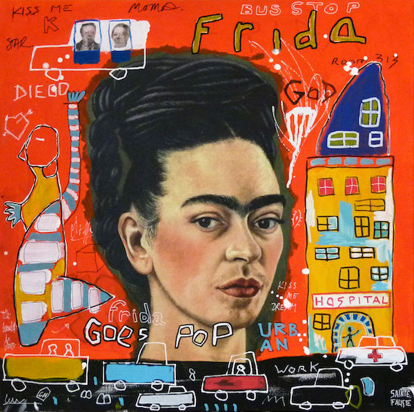 Pintura titulada "frida-is-pop-50x50-…" por Sainte Fauste, Obra de arte original, Acrílico