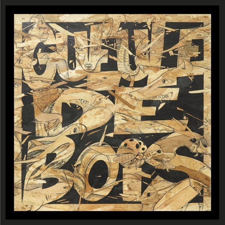 Peinture intitulée "Gueule de bois (Jea…" par Saïr, Œuvre d'art originale, Acrylique Monté sur Autre panneau rigide