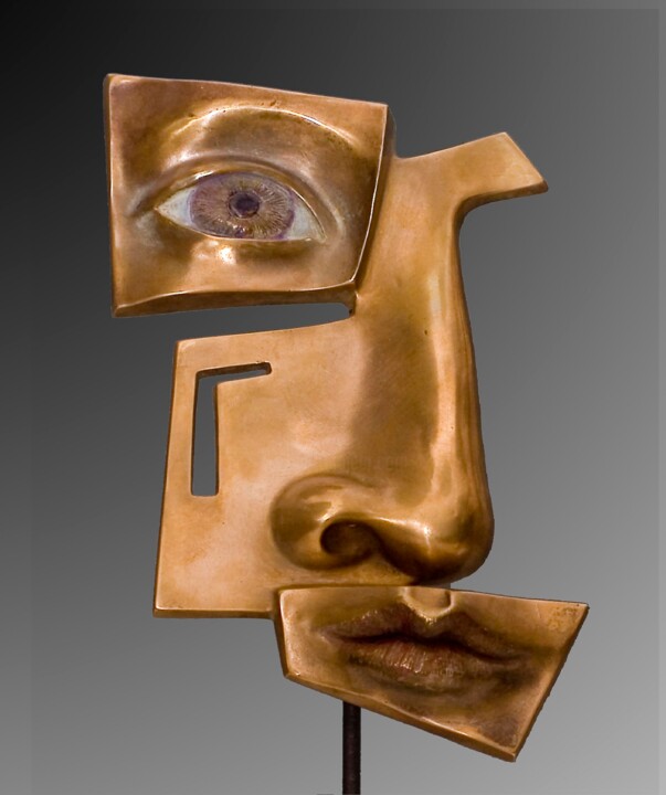 Sculpture titled "NAK'1OEIL Bis" by Sak, Original Artwork, Bronze