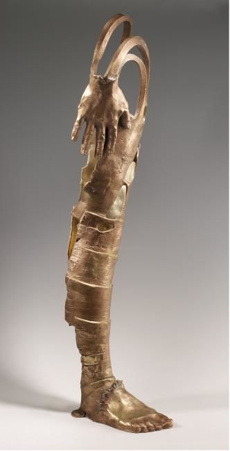 Sculpture intitulée "Jambière Droite - p…" par Sak, Œuvre d'art originale, Bronze