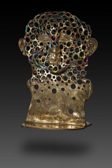 Sculpture intitulée "E-MENTAL" par Sak, Œuvre d'art originale, Bronze