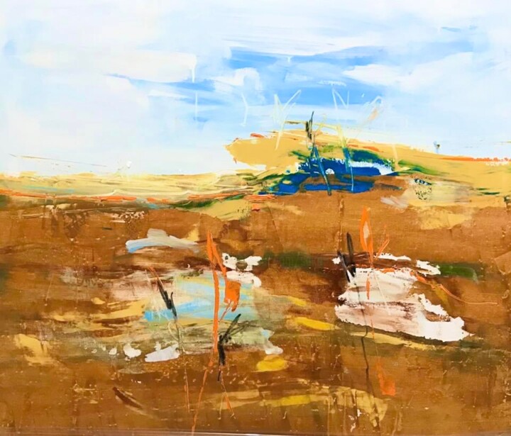 Pittura intitolato "Bella giornata" da Alberto Saka, Opera d'arte originale, Olio Montato su Telaio per barella in legno