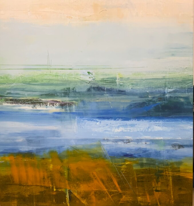Pittura intitolato "LAGUNA…" da Alberto Saka, Opera d'arte originale, Olio Montato su Telaio per barella in legno