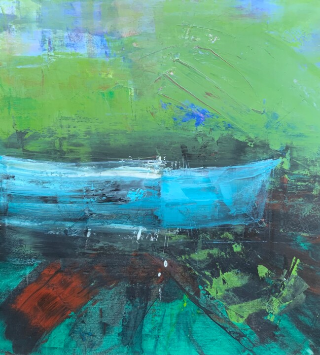 Pittura intitolato "Laguna…." da Alberto Saka, Opera d'arte originale, Acrilico Montato su Telaio per barella in legno