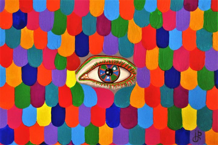 Peinture intitulée "Глаз" par Irina Petrova, Œuvre d'art originale, Acrylique