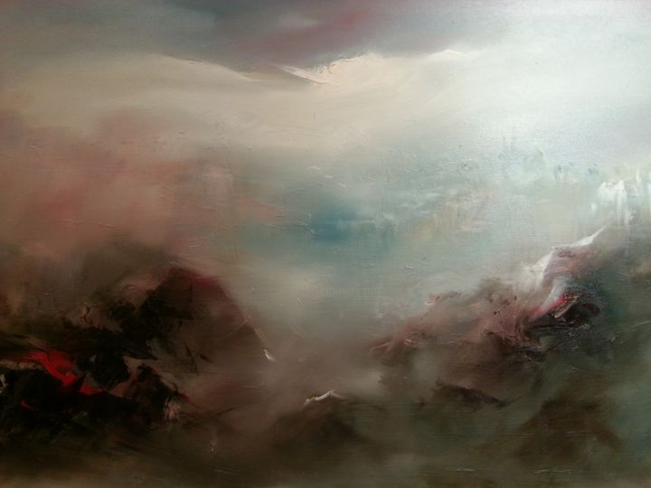 Painting titled "Evasion" by Salah Chaoui, Original Artwork, Oil