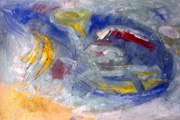 Malerei mit dem Titel "Farben _Spiele" von Salama, Original-Kunstwerk