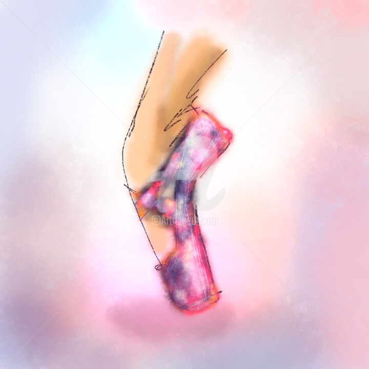 Digital Arts titled "Ballet shoes" by Salamander Nebula, Original Artwork, Digital Painting