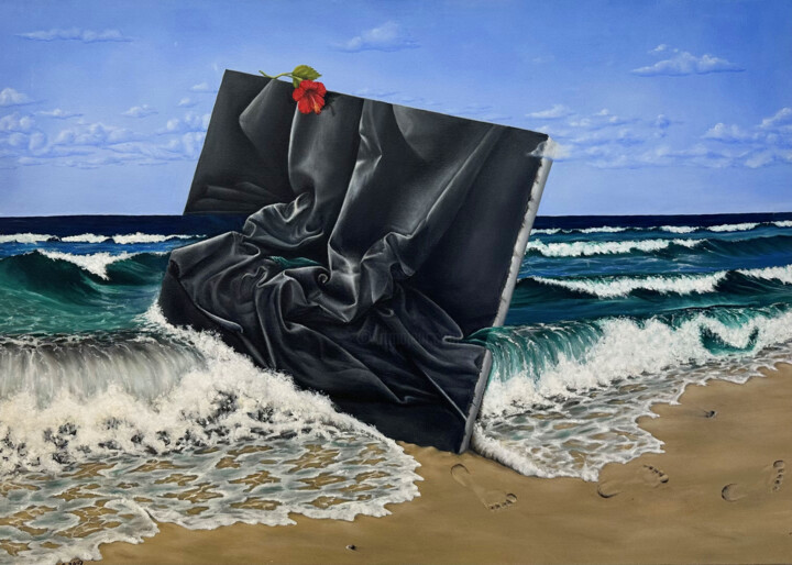 Картина под названием "L'art et la nature" - Salamandre, Подлинное произведение искусства, Масло
