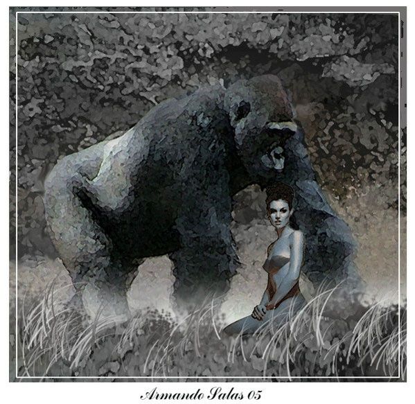 Arte digital titulada "Beauty and the beast" por Armando Salas, Obra de arte original