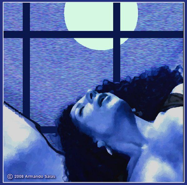 Arte digital titulada "Blue moon passion" por Armando Salas, Obra de arte original