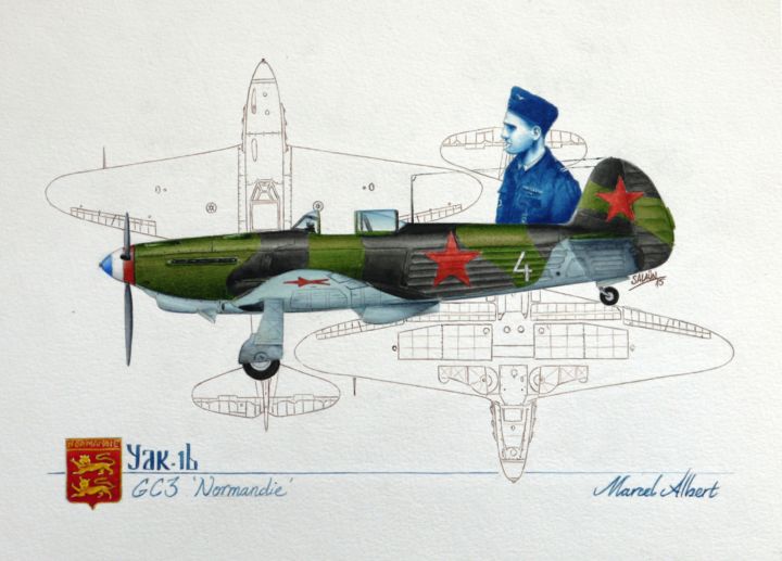 Peinture intitulée "Marcel Albert.jpg" par salaun-mickael, Œuvre d'art originale, Aquarelle