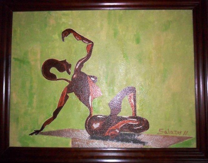 Pittura intitolato "Figura" da Salazar, Opera d'arte originale