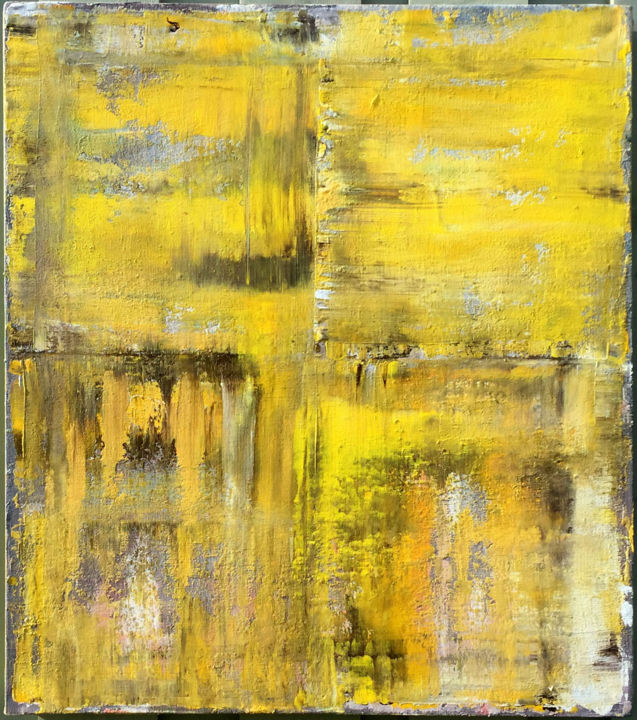 Painting titled "Yellow imagination…" by Aleksandr Mikhalev, Original Artwork, Acrylic