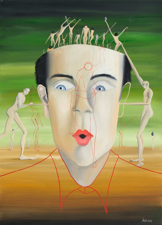 Malerei mit dem Titel "paranoya-kritisizm-…" von Sage, Original-Kunstwerk