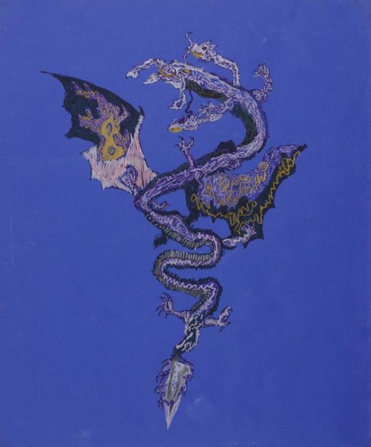 Disegno intitolato "Sword ''Dragon''" da Salih Habibnazarov, Opera d'arte originale