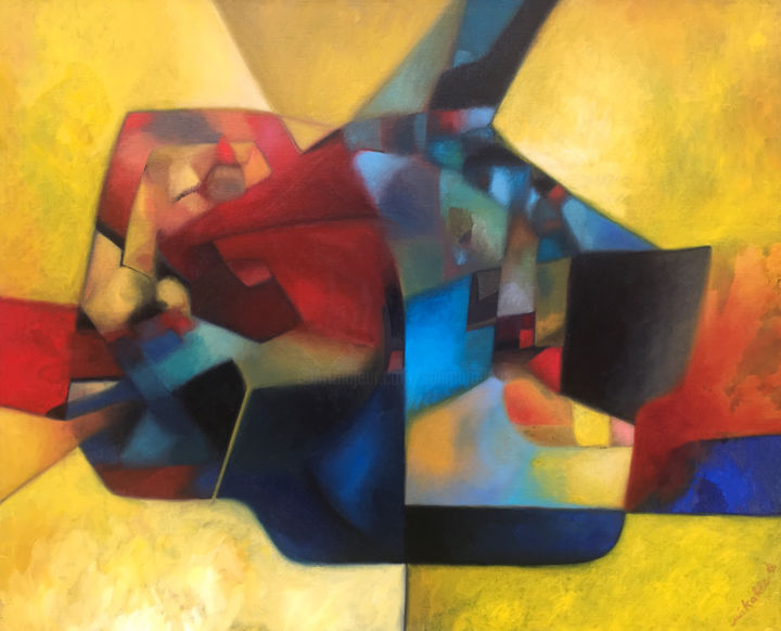 Painting titled "Bifax" by Salima Mékahli, Original Artwork