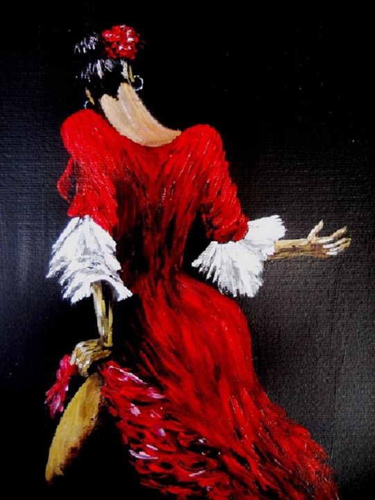 Pintura titulada "flamenco.jpg" por Lolo, Obra de arte original