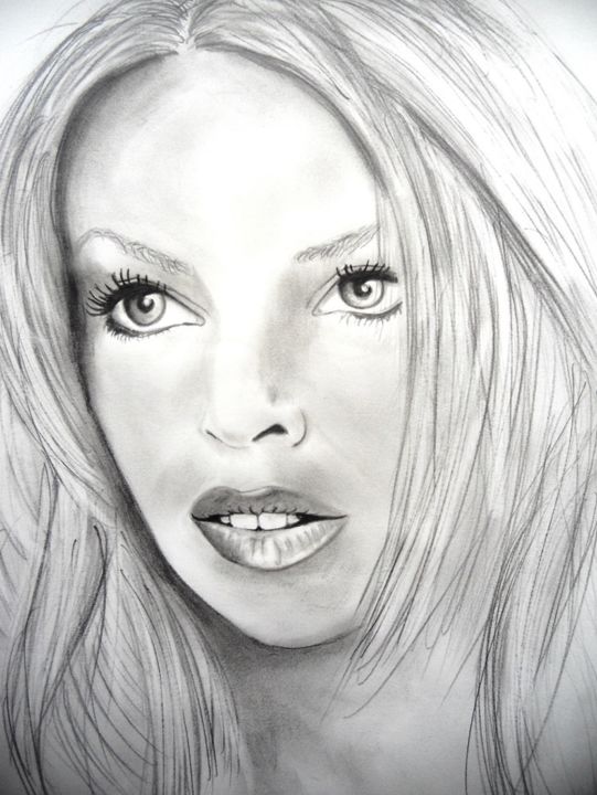 Disegno intitolato "kylie-1.jpg" da Lolo, Opera d'arte originale, Matita