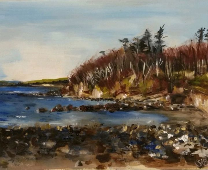 Painting titled "Lissadell beach, Sl…" by Sally Kelleghan-Bierney, Original Artwork, Oil