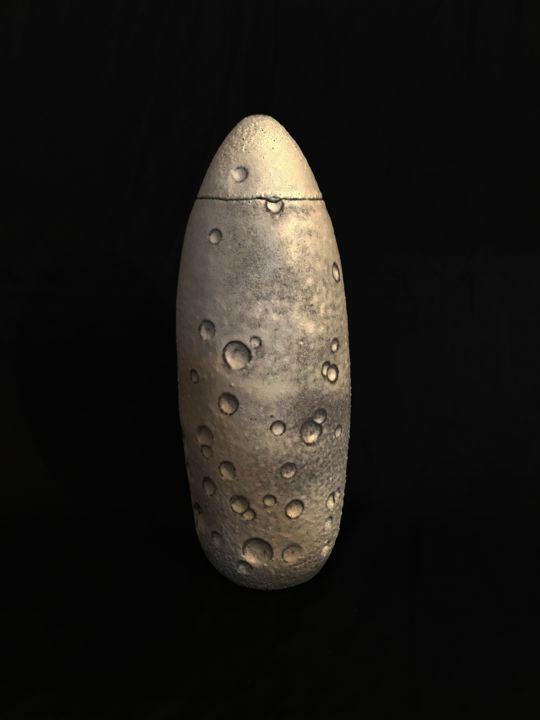 Sculpture titled "Sur La Lune" by Sylvie Darsonval, Original Artwork