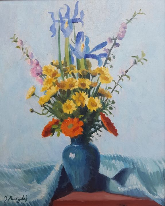 Malerei mit dem Titel "Flores J Margalef" von Spa Pe, Original-Kunstwerk, Öl