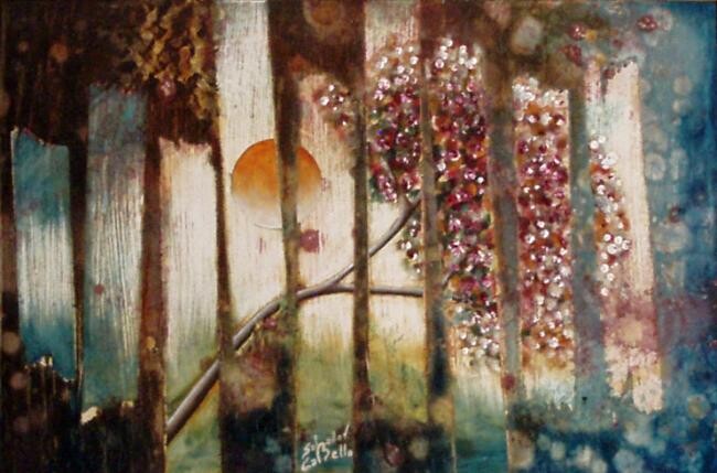 Peinture intitulée "paisaje con arbol" par Salvador Cabello, Œuvre d'art originale