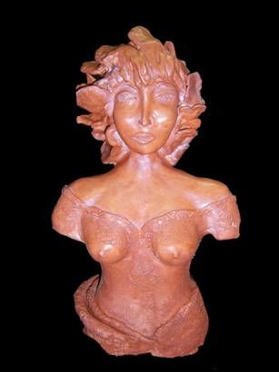 Γλυπτική με τίτλο "Buste Femme" από Salvador Christine, Αυθεντικά έργα τέχνης