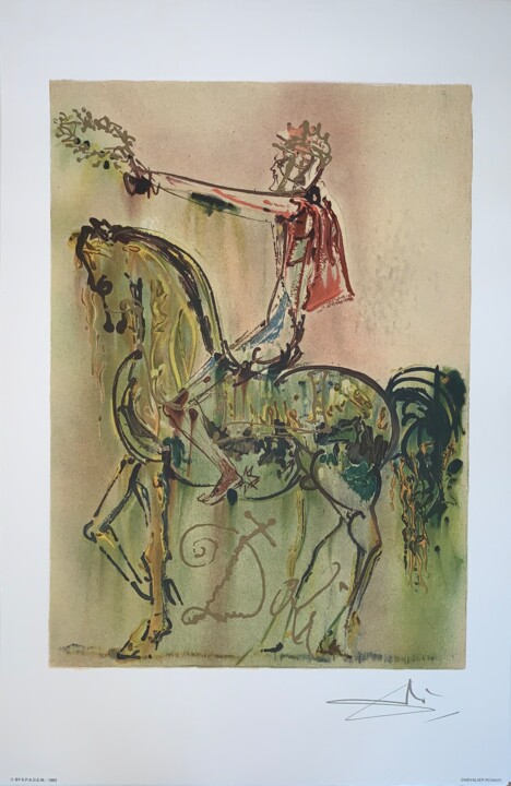 Gravures & estampes intitulée "Le Chevalier Romain" par Salvador Dali, Œuvre d'art originale, Lithographie