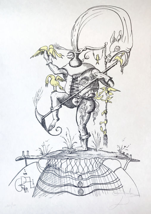 Gravures & estampes intitulée "Les Songes Drolatiq…" par Salvador Dali, Œuvre d'art originale, Lithographie