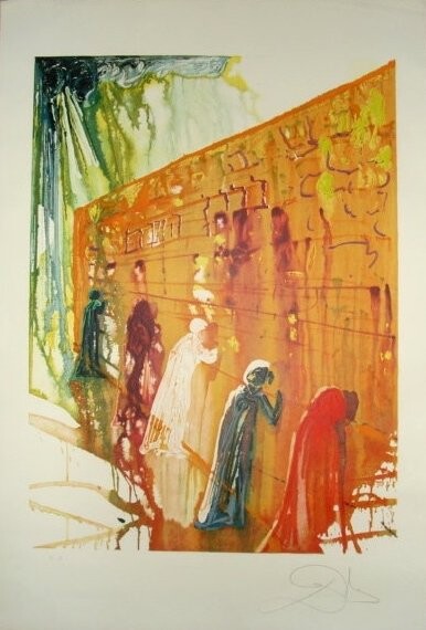 印花与版画 标题为“Wailing Wall-Le Mur…” 由Salvador Dali, 原创艺术品