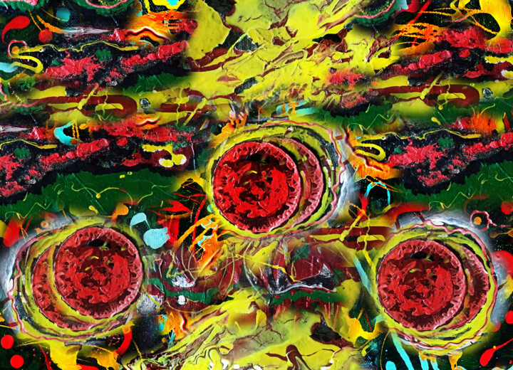 Картина под названием "STORMY SUNS" - Salvador Rosado, Подлинное произведение искусства, Масло