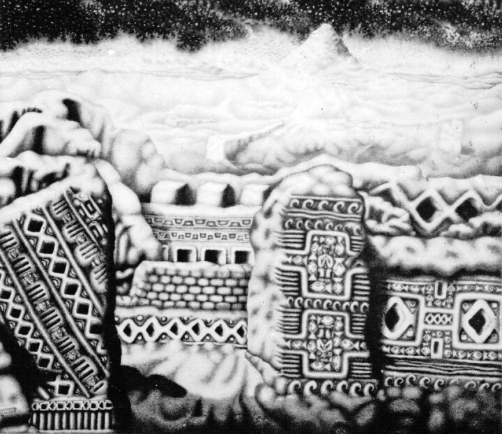 Dibujo titulada ""HUACAS"" por Salvador Rosado, Obra de arte original, Tinta