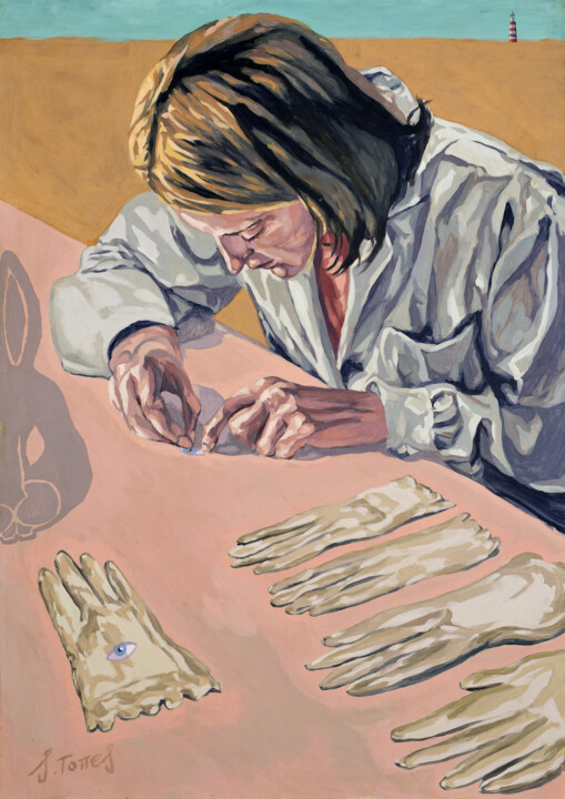 Malerei mit dem Titel "Guantes para tocar." von Salvador Torres, Original-Kunstwerk, Acryl